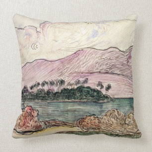 Landschaft Paul Gauguins   Tahitian (w/c auf Kissen