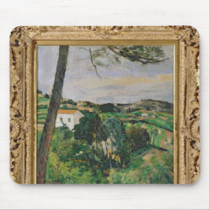 Landschaft Pauls Cezanne mit rotem Dach oder der Mousepad