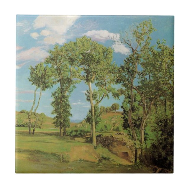 Landschaft Paysage Frederic Bazille Impressionist Fliese (Vorderseite)