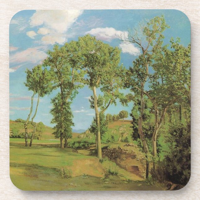 Landschaft Paysage Frederic Bazille Impressionist Getränkeuntersetzer (Vorderseite)