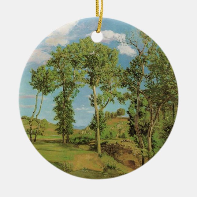Landschaft Paysage Frederic Bazille Impressionist Keramik Ornament (Vorne)