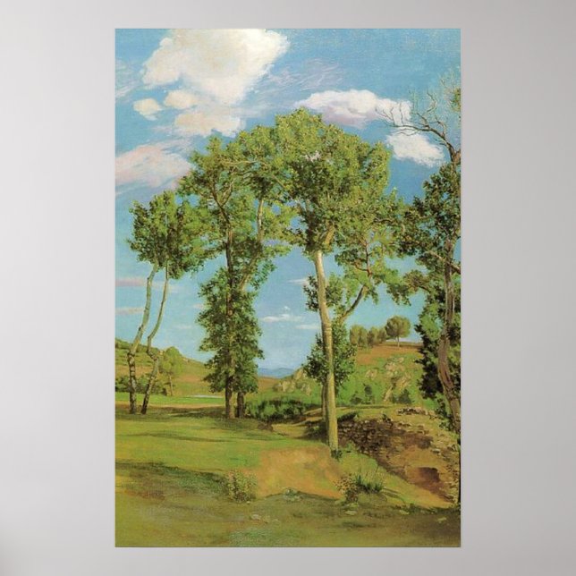 Landschaft Paysage Frederic Bazille Impressionist Poster (Vorne)