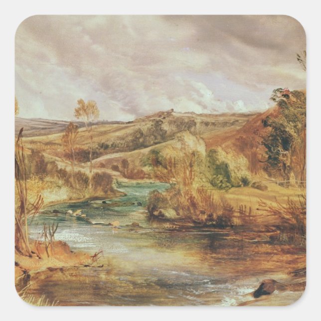 Landschaft Quadratischer Aufkleber (Vorderseite)