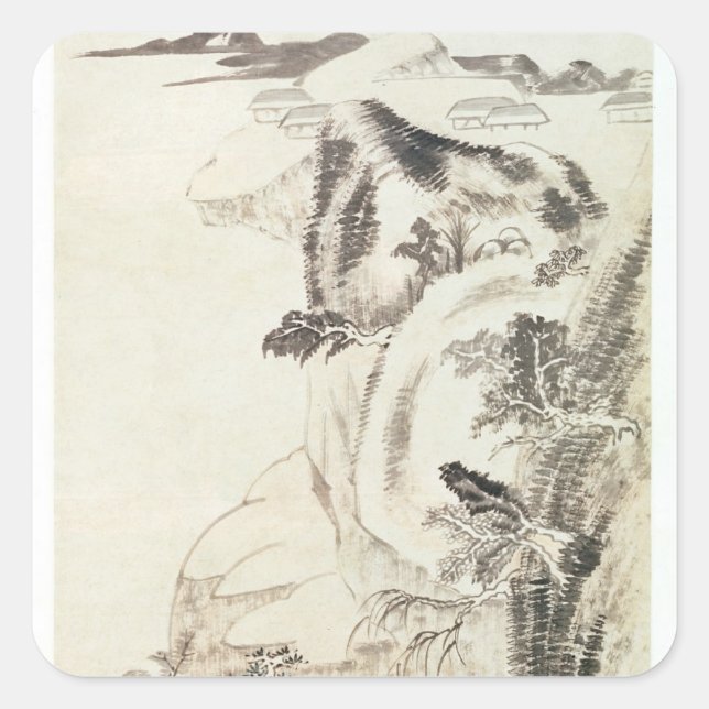 Landschaft Quadratischer Aufkleber (Vorderseite)