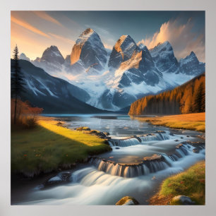 Landschaft realistisch und natürlich poster