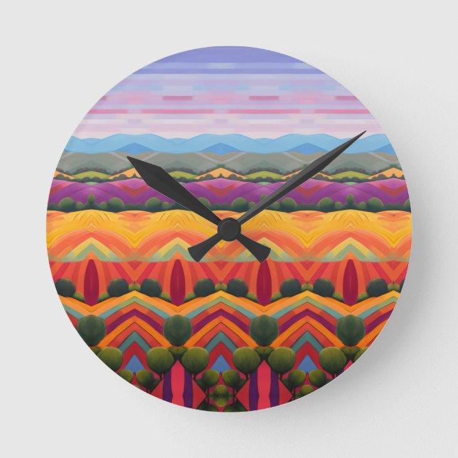 Landschaft Runde Wanduhr (Vorderseite)