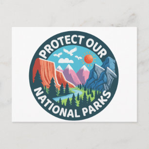 Landschaft Schützen Sie unsere Nationalparks Postkarte