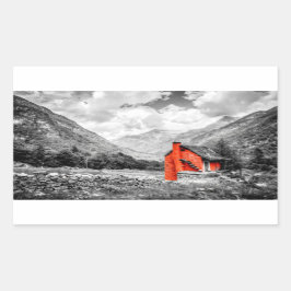 Landschaft Schwarz-Weiß-Fotografie Rechteckiger Aufkleber