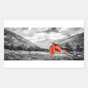 Landschaft Schwarz-Weiß-Fotografie Rechteckiger Aufkleber