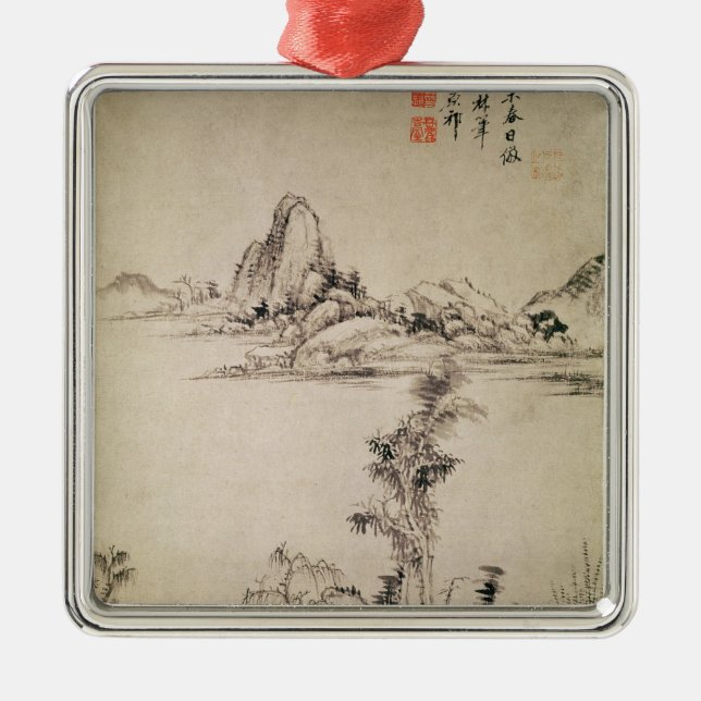Landschaft Silbernes Ornament (Vorne)
