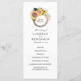 Landschaft Sonnenblumen Wreath Hochzeitsprogramme Programm