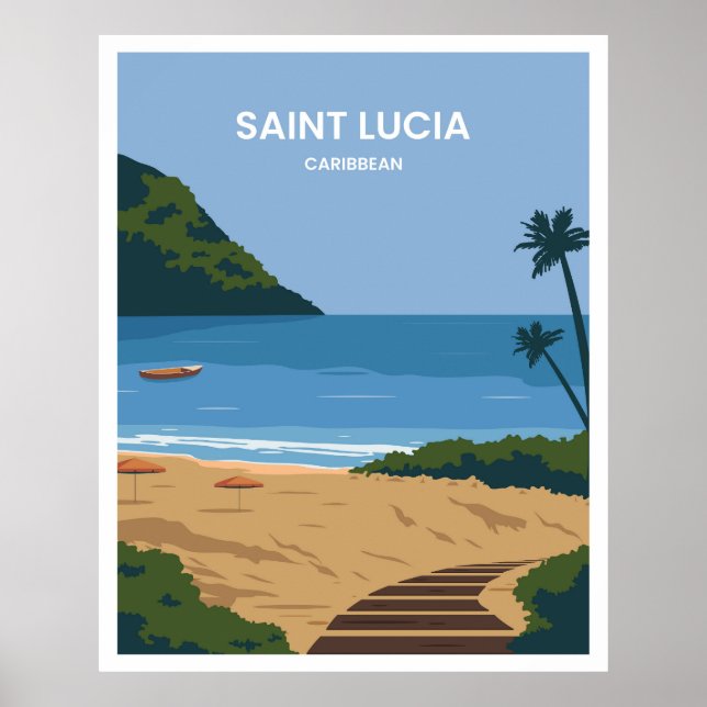 Landschaft St. Lucia Poster (Vorne)