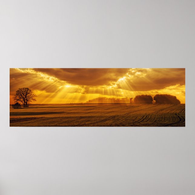 Landschaft Sunset Panorama Poster (Vorne)