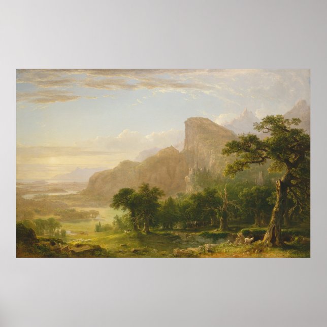 Landschaft - Szene aus "Thanatopsis" 1850 Poster (Vorne)