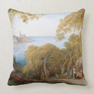 Landschaft T33412 mit Ansicht von Lerici, 1880 Kissen