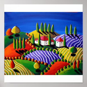 Landschaft Toskana Malerische Kunst, Dichtung und  Poster
