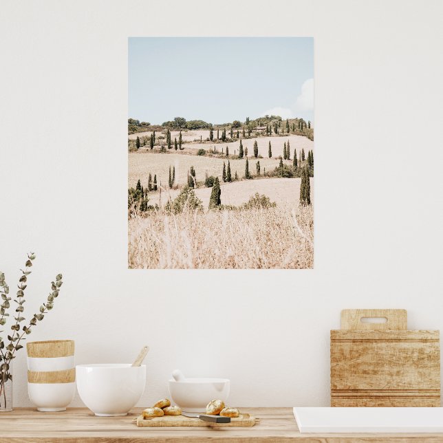 Landschaft Toskana Soft Colors Poster (Küche)