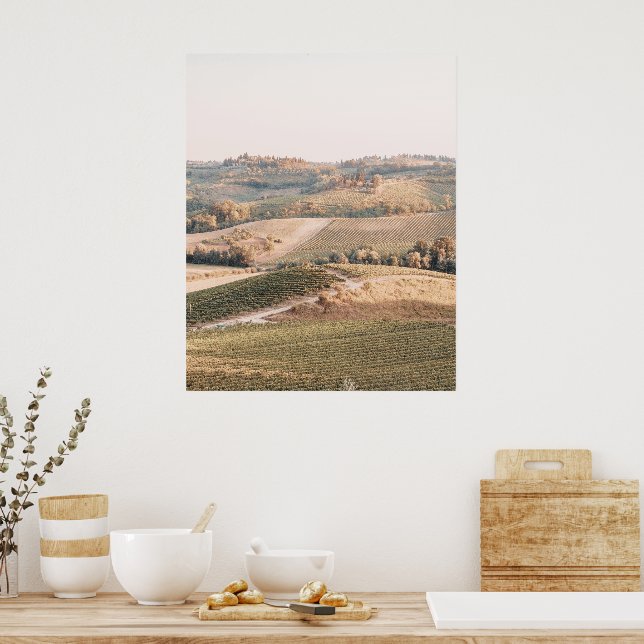 Landschaft Toskana Soft Colors Poster (Küche)