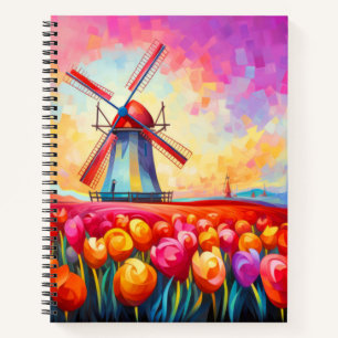 Landschaft Tulips Konzept Abstrakte Kunst Notizbuch