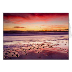 Landschaft und Pier bei Sonnenuntergang, CA