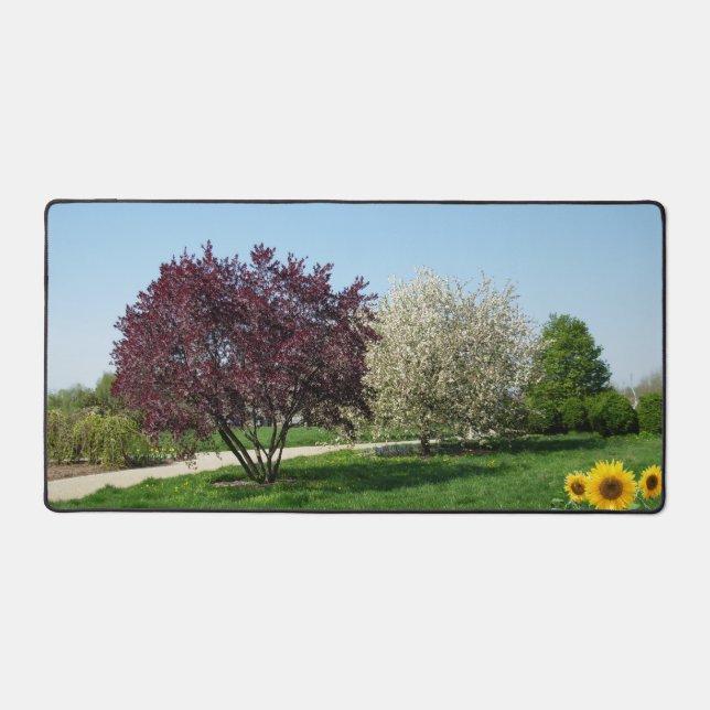 Landschaft und Sonnenblumen Schreibtischunterlage (Vorderseite)