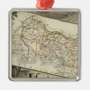 Landschaft und Städte Silbernes Ornament