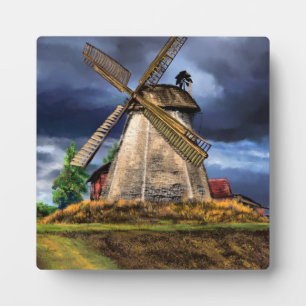 Landschaft und Wetter in den Niederlanden - Zeichn Fotoplatte