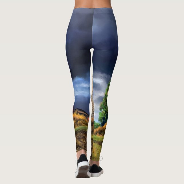 Landschaft und Wetter in den Niederlanden - Zeichn Leggings (Rückseite)