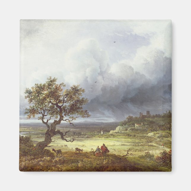 Landschaft unter einem stürmischen Himmel Magnet (Vorne)
