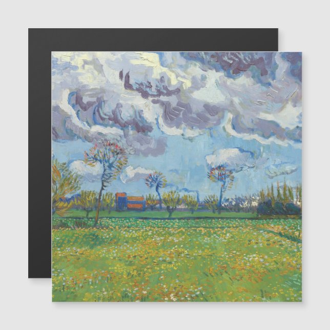 Landschaft unter einem stürmischen Himmel Vincent  Magnetkarte (Vorne/Hinten)