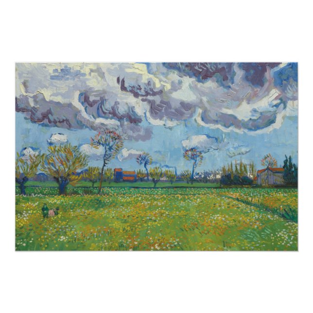 Landschaft unter einem stürmischen Himmel Vincent  Poster (Vorderseite)
