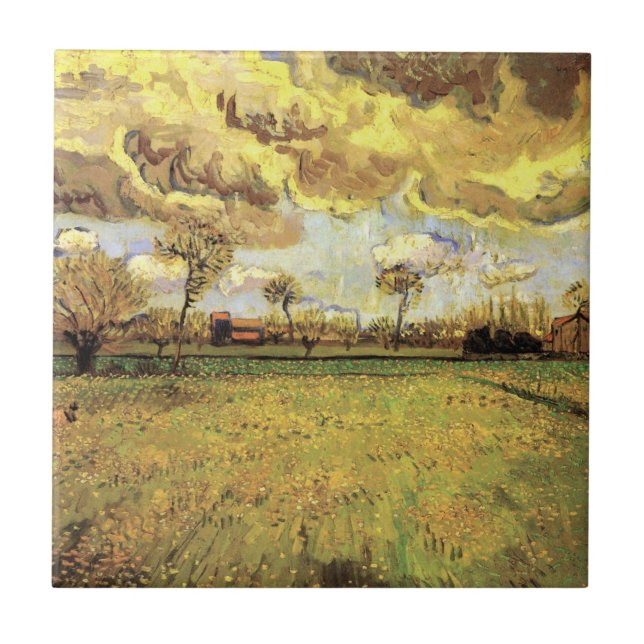 Landschaft unter einem stürmischen Himmel von Vinc Fliese (Vorderseite)