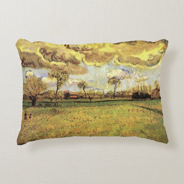 Landschaft unter einem stürmischen Himmel von Vinc Zierkissen (Vorderseite)