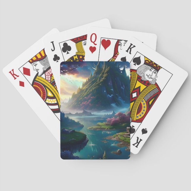 Landschaft Vier Spielkarten (Rückseite)