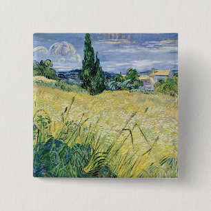 Landschaft Vincent van Goghs   mit grünem Mais, Button
