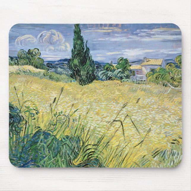 Landschaft Vincent van Goghs | mit grünem Mais, Mousepad (Vorne)