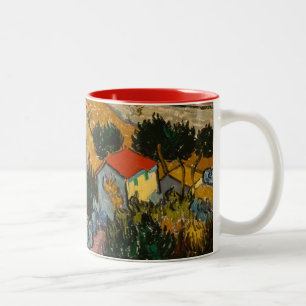 Landschaft Vincent van Goghs mit Haus u. Zweifarbige Tasse
