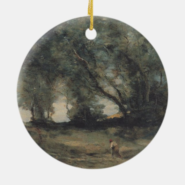 Landschaft (von Camille Corot) Keramik Ornament (Hinten)