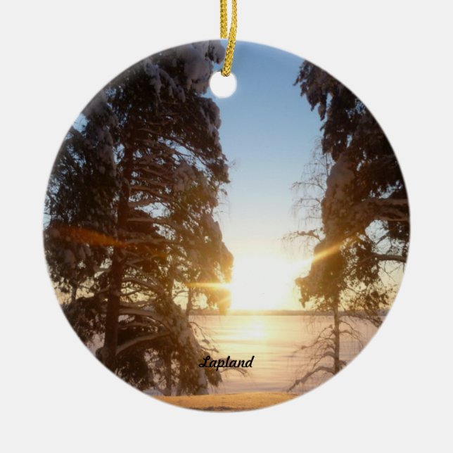 Landschaft von Lappland Keramik Ornament (Vorne)