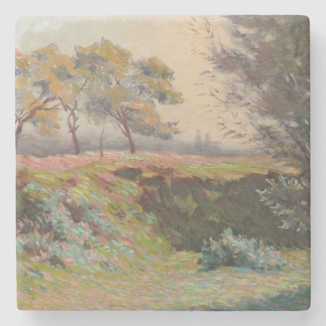 Landschaft (von Léo Gausson) Steinuntersetzer (Vorderseite)