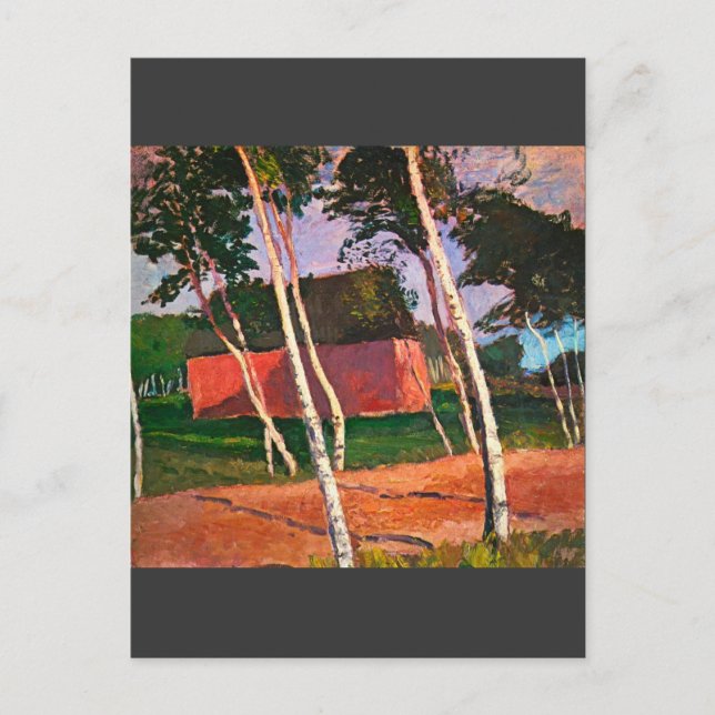 Landschaft von Paula Modersohn-Becker Postkarte (Vorderseite)