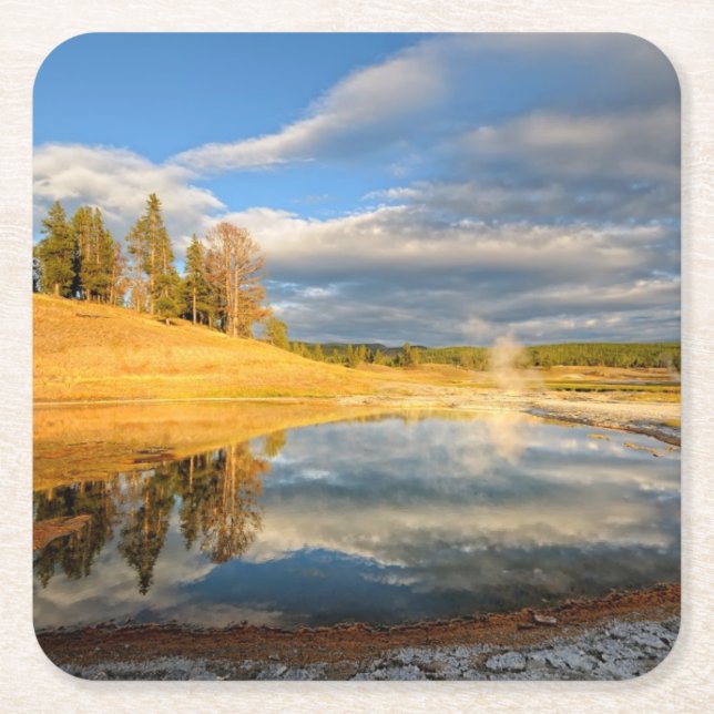 Landschaft von Yellowstone Rechteckiger Pappuntersetzer (Vorderseite)