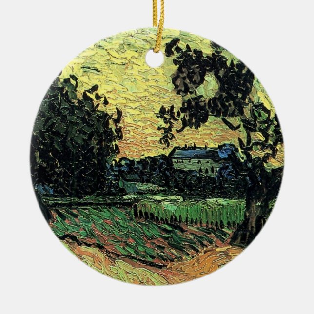 Landschaft w Schloss Auvers von Vincent van Gogh Keramik Ornament (Vorne)