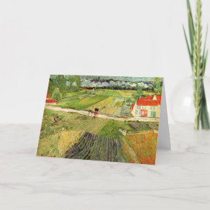 Landschaft, Wagen und Zug von Vincent van Gogh Karte
