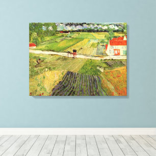 Landschaft, Wagen und Zug von Vincent van Gogh Leinwanddruck
