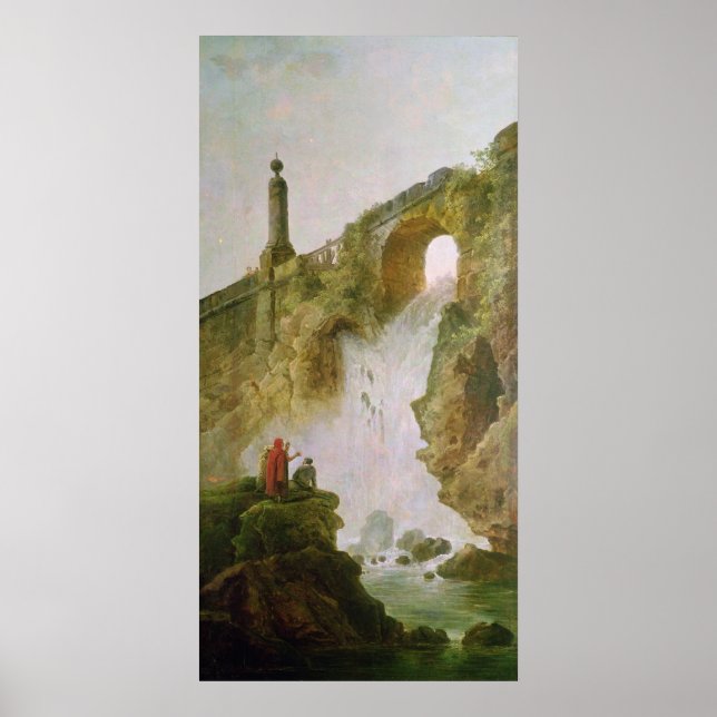 Landschaft, Wasserfall Poster (Vorne)