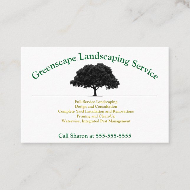 Landschaft, Yard Service Business Card Visitenkarte (Vorderseite)