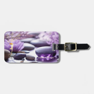 Landschaft, Zen-Steine Lotos Violett Gepäckanhänger