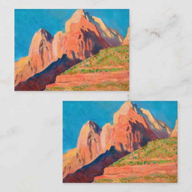 Landschaft, Zion Nationalpark von Maynard Dixon Visitenkarte (Vorne/Hinten)