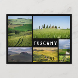 Landschaften der Toskana, schwarze Rahmen Collage Postkarte